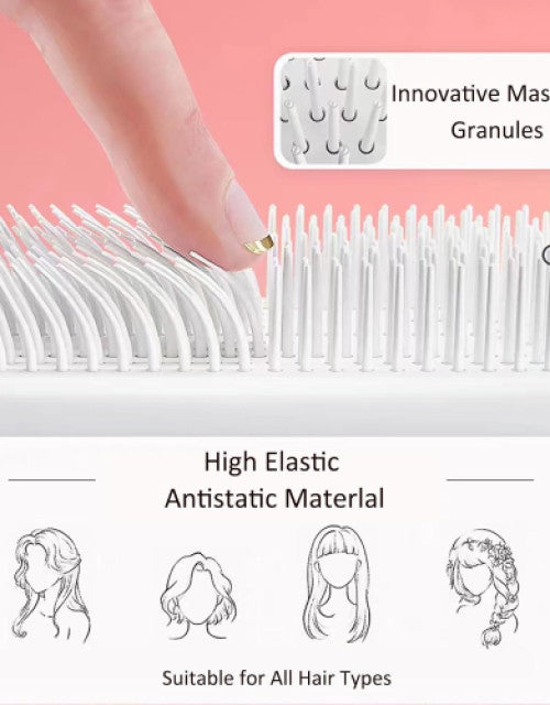 Hair Brushes for Women, Easy Clean Hair Brush with Retractable Bristles, Static Massage Comb